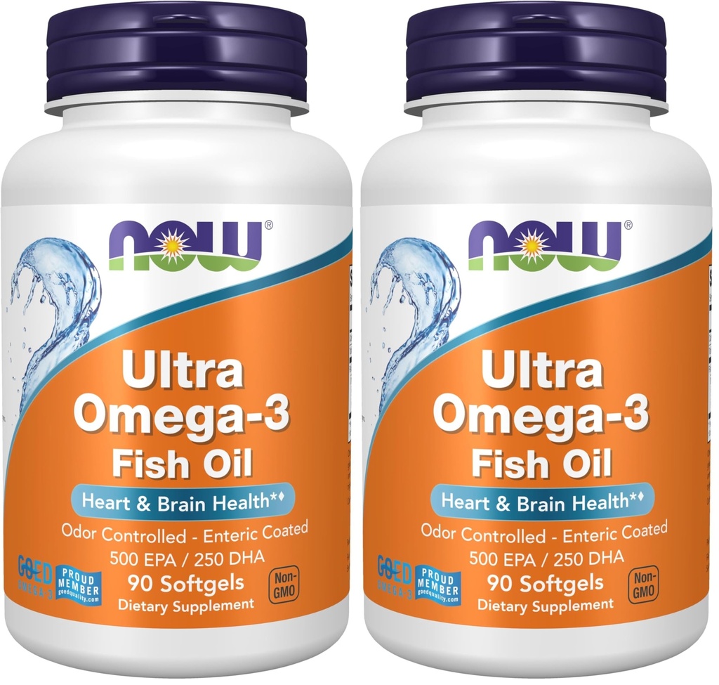 Zdaj dopolnila, Ultra Omega-3 Molekularno destilirani in enterično prevlečeni, 90 softgels (paket z 2)