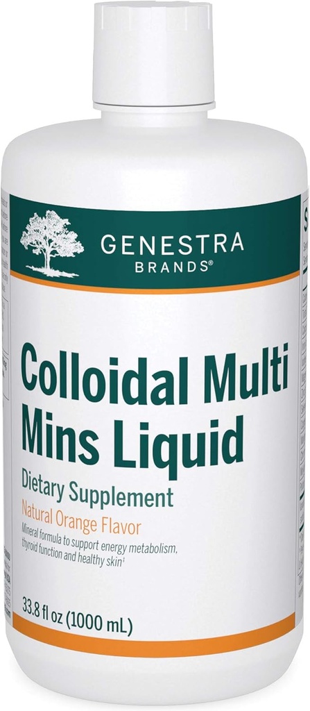 Genestra Znamke Coloidal Multi Mins Tekoči - Koloidni minerali - Natural Orange Flavor - 33 Servisi