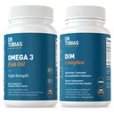 Dr. Tobias Omega 3 Ribje olje in DIM kompleksne dodatke, podpira srce, delovanje možganov imunskega sistema in hormonsko ravnovesje za ženske in moške z BioPerin, Borccoli ekstrakt in kalcijev D-glukarat, 60 kapsul
