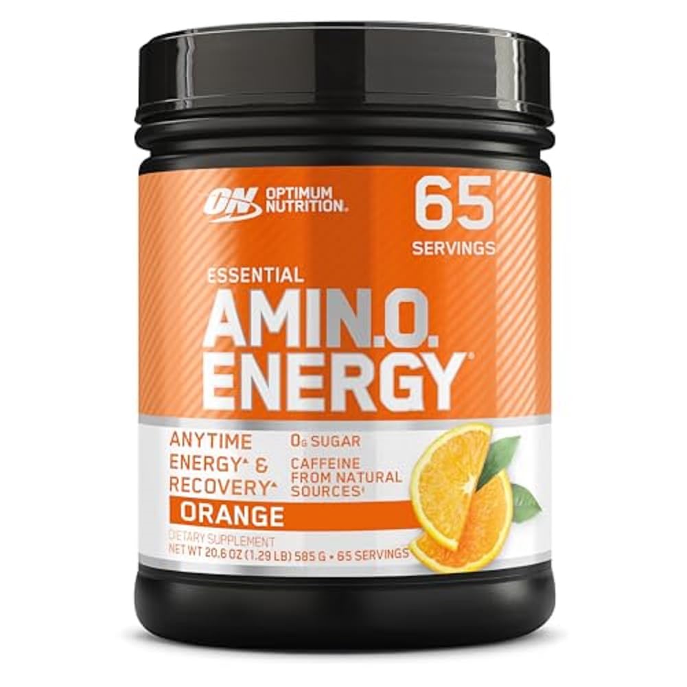Optimum Nutrition Amino Energy - Pred treningom z zelenim čajem, BCAA, Aminokisline, Keto Prijazno, Green Coffee Extract, Energy Powder - Orange Cooler, 65 Serving (Packageing May Vary)