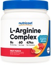 Nutricost L-arginin kompleks (Fruit Punch, 60 Servings) - Gluten prost, Non-GMO