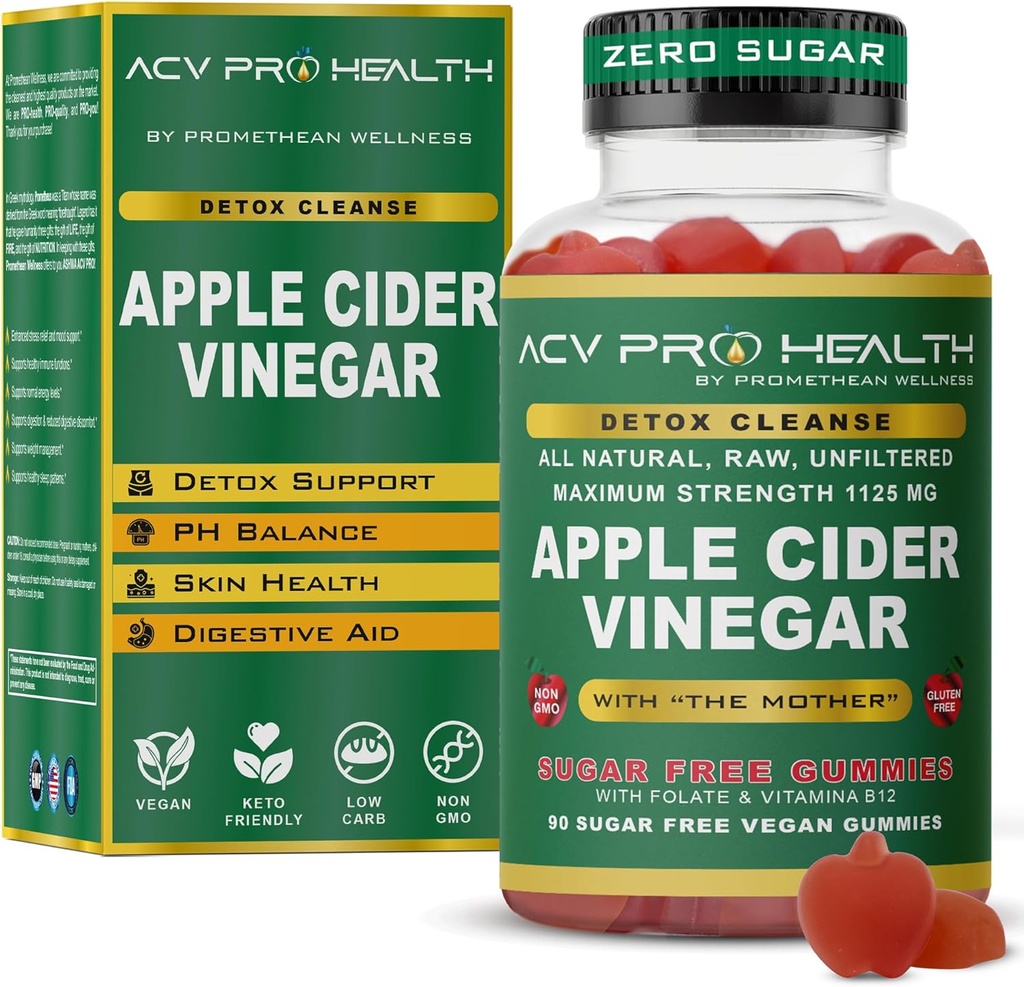 2-Pack Apple Cider kis Gumies Sugar Free - ACV s sladkorjem naredi brez čuta! Keto Acv Gummies Keto Gummy Detox Očisti Golo