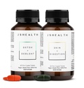 JShealth Vitamini Prebavna podpora paket - Vključuje Detox + Debloat jeter zdravje Formula & kože + Prebavne dopolnila