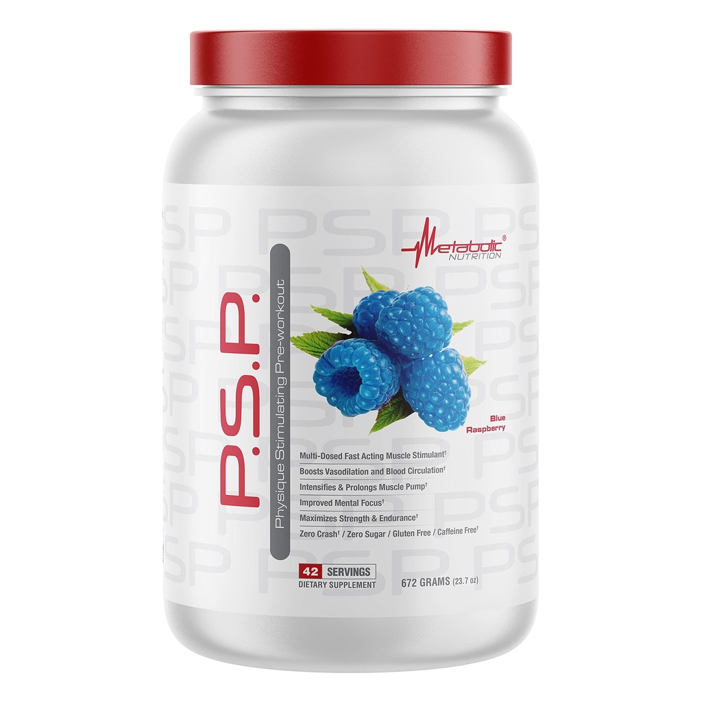 Metabolic Nutrition P.S.P. Fizik Stimulating PreWorkout 672g Zero Sugar Caffeine Free (modra malina)