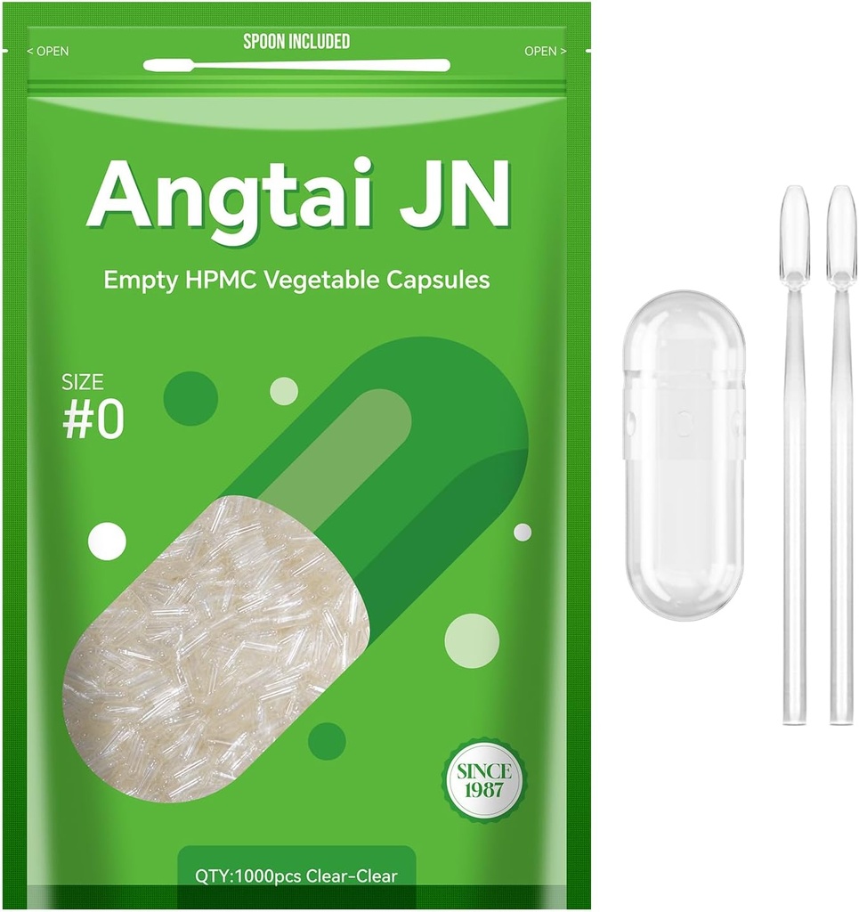 Velikost 0 Kapsule Prazna Veganska rastlina na osnovi čistega (1.000 Število) Gluten prost, ne-GMO, Halal Certified tabletke polnilni komplet z 2 Spoons za vegetarijansko DIY lastne dodatke