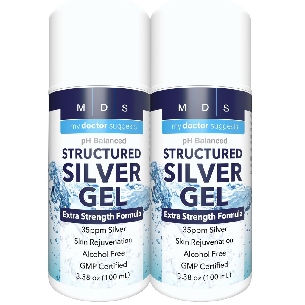 Colloidal Silver Gel Extra Jakost - 35ppm Aktiviran koloidal Silver Gel za največjo moč - Izdelano v ZDA - Strukturirana Formula v priročno 2 paket