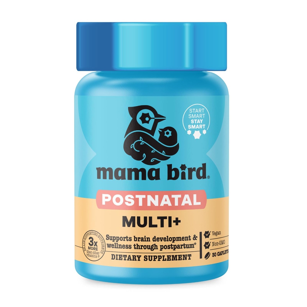Best Nest Wellness Mama Bird Postnatalni vitamini za dojenje in postpartum, celotna živilska organska mešanica, metilirani vitamini, Vegan, enkrat dnevno, 30 Ct