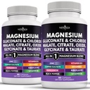 NOVA STAROST Magnezijev dodatek -Powerful Glycinate Citrate Malate Oksid Taurat Aspartat Gluconate Orotat & Mag Klorid Manganese kost zdravje in kosti moč, skupno podporo- 180 Število