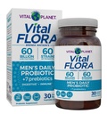 Vital Planet - Vital Flora moški dnevni probiotik, 60 milijard CFU, 60 Diverse sevi, 7 Organic Prebiotics, Imunska podpora, Gas Relief, Colon in Digestive Health Probiotics za moške 30 Kapsule
