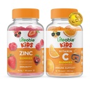 Življenjski cink Otroci + Vitamin C Otroci, Gummies Bundle - odličen okus, Vitamin dodatek, Gluten brezplačno, GSO brezplačno, Žvečljivi gumi