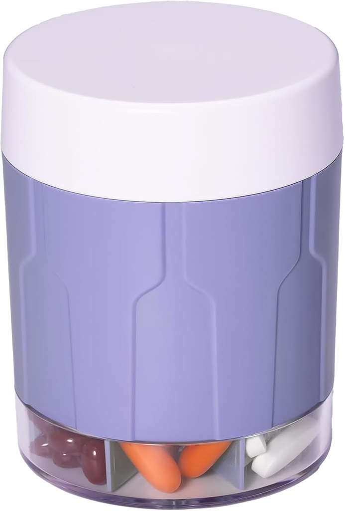 Betife Extra velike dopolnilo Organizator, Weekly tablete Organizator steklenica, Dnevne tablete Dispenser s 7 Velikih oddelkov, Organizator, da držite 7 Day Vitamin Medication,21 nalepke in čiščenje krtačo (Purple)
