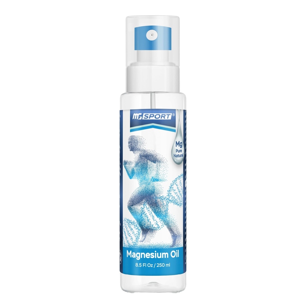 Magnezijevo olje Spray – 250 ml Magnezijev klorid Visoka absorpcija in čista iz Mrtvega morja, Brez konzervansov – Podpira spanje, okrevanje mišic in kratice. 1400 vpihov - 8 mg Mg na vpih.