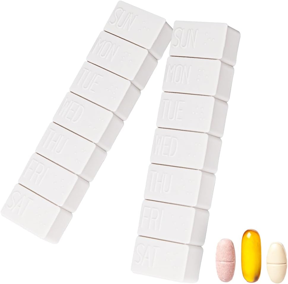 2Pack teden tablete organizator,Extra velike 7 dni tablete primeri potovalne dnevne tablete škatla za ribje olje, kalcijeve tablete dopolnila in druge vitaminske tablete
