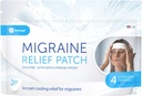 Migrena Relief Patch, Cooling obliži za migreno, zvišana telesna temperatura, hormon, & glavoboli, Mess & Odor-free Hydrogel hlajenje, Izdelano v ZDA, 1 pakiranje (4 x obliži) bela