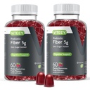 Viteey Prebiotic Fiber Gumies za odrasle, 5g - Gut Health & Digestive Toluble Fiber Supplement Gumies - Nič sladkor doda, Vegan, Gluten-free - 120 Count