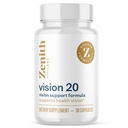 Zenith Labs Vizija 20 Eye Vitamini - Lutein, Zeaksantin, in Izvleček borovnice - podpira očesni sev in zdravje oči - karotenoidna mešanica