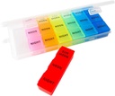 Tedenske tablete Organizator, 3-krat na dan, 7-dnevne tablete Box, Prenosni potovalni recept tablete Dispenser, Vitamin Fish Oil Compartments Container, Dnevni Kalcium DHA dodatek imetnik opomnik