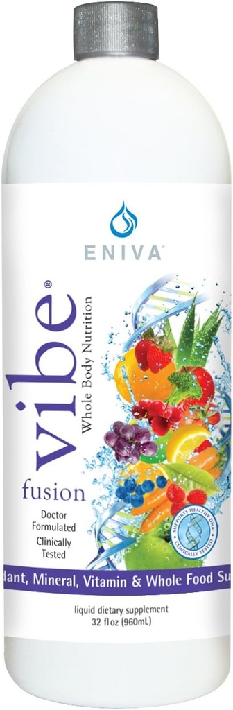 Eniva Vibe Fusion Daily Liquid Multivitamin in Mineral Supplement Elderberry C VIT D 