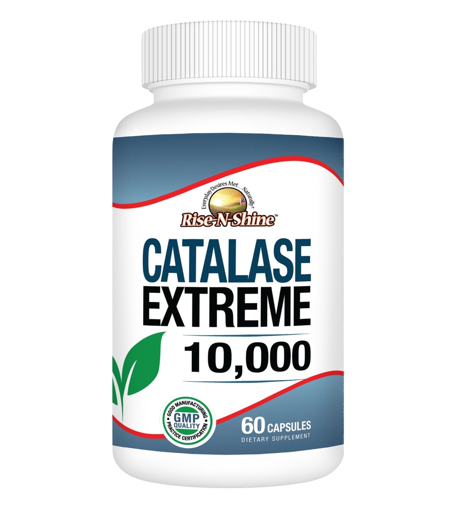 Rise-N-Shine Catalase Extreme Dodatek 10.000 z žago Palmetto, Biotin, Fo-Ti, PABA - Dodatki za lase za močne lase - 60 kapsul