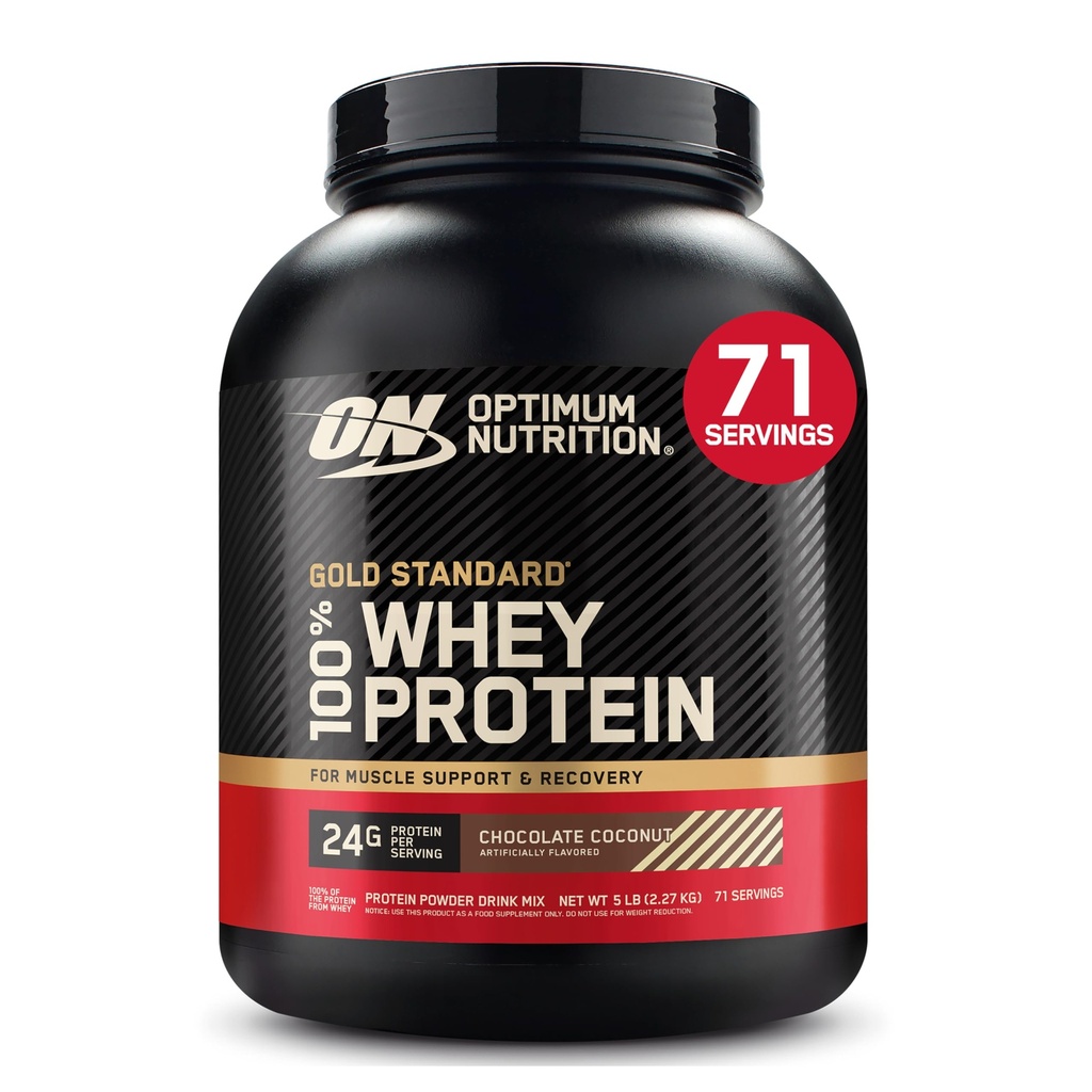 Optimum Nutrition Gold Standard 100% Whey Protein v prahu, čokoladni kakav, 5 funtov (Packageing May Vary)