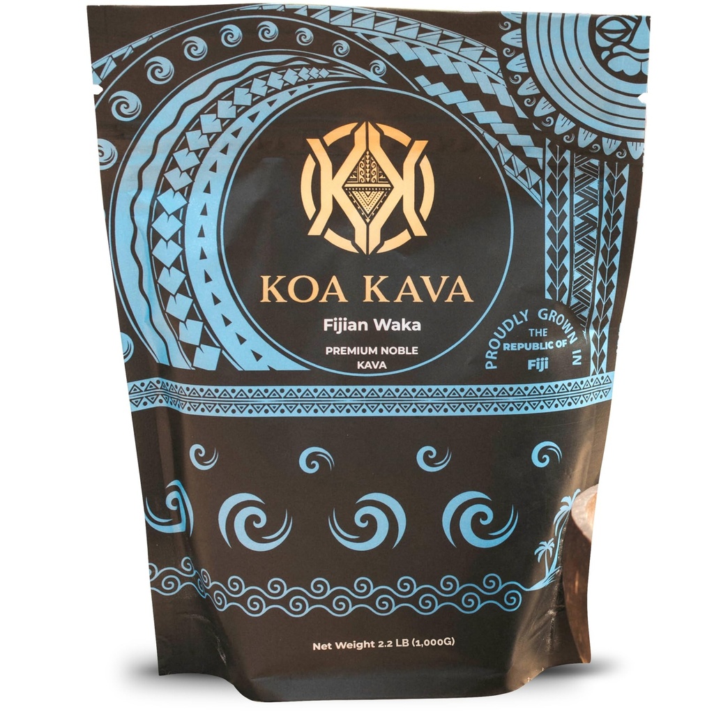 Koa Kava Fidži Kava Powder- Premium Noble Loa Waka Root Balanced in Mellow Feel (1 KG, 2.2LB)