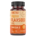 Deva Vegan Omega-3 Laneno olje - 1000 MG na serviranje - Hladno in neprečiščeno - Alternativno ribje olje - z Omega-3 ALA - 90 kapsul, 1-Pack