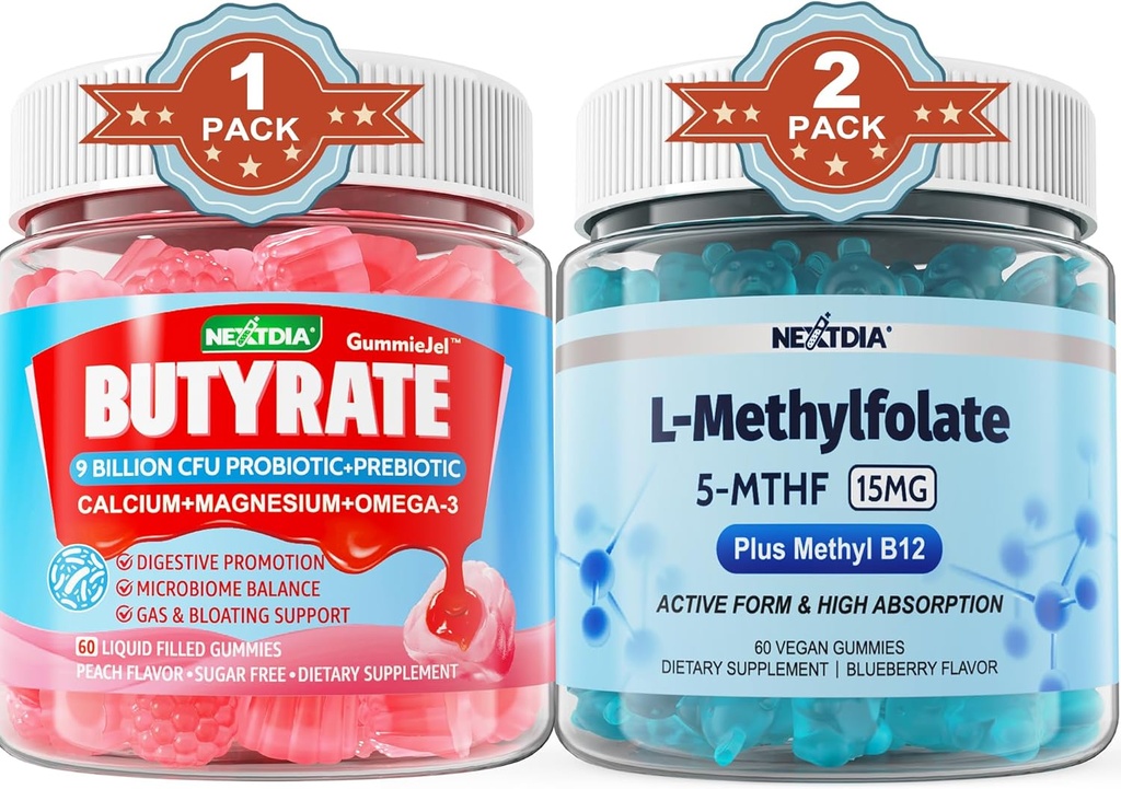 Butirat s Probiotik + Prebiotik + Postbiotik, L-metilFolat 15mg Gumies