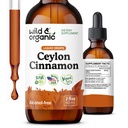 Divji in organski cimetov ekstrakt tekoče kapljice 500mg - tekoči cimet dodatki za splošno podporo - Cinamomum Verum Bark Tinkture - Vegan, sladkor in alkohol brez, Non-GMO - 2 fl oz