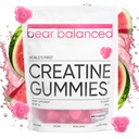 Bear Balance Creatine Gumies za moške in ženske - Creapure® Kreatin Monohidrat, L-teanin, L-tirozin & B12 za mišično rast, moč, fokus, energijo in zdravje - Nizka kalorie, sladkor brez, & Vegan