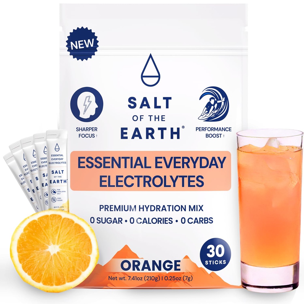 Sol Earth Premium zero-Sugar Elektrolit - izdelan z roza himalajska sol - Hidracija Powder Packets 