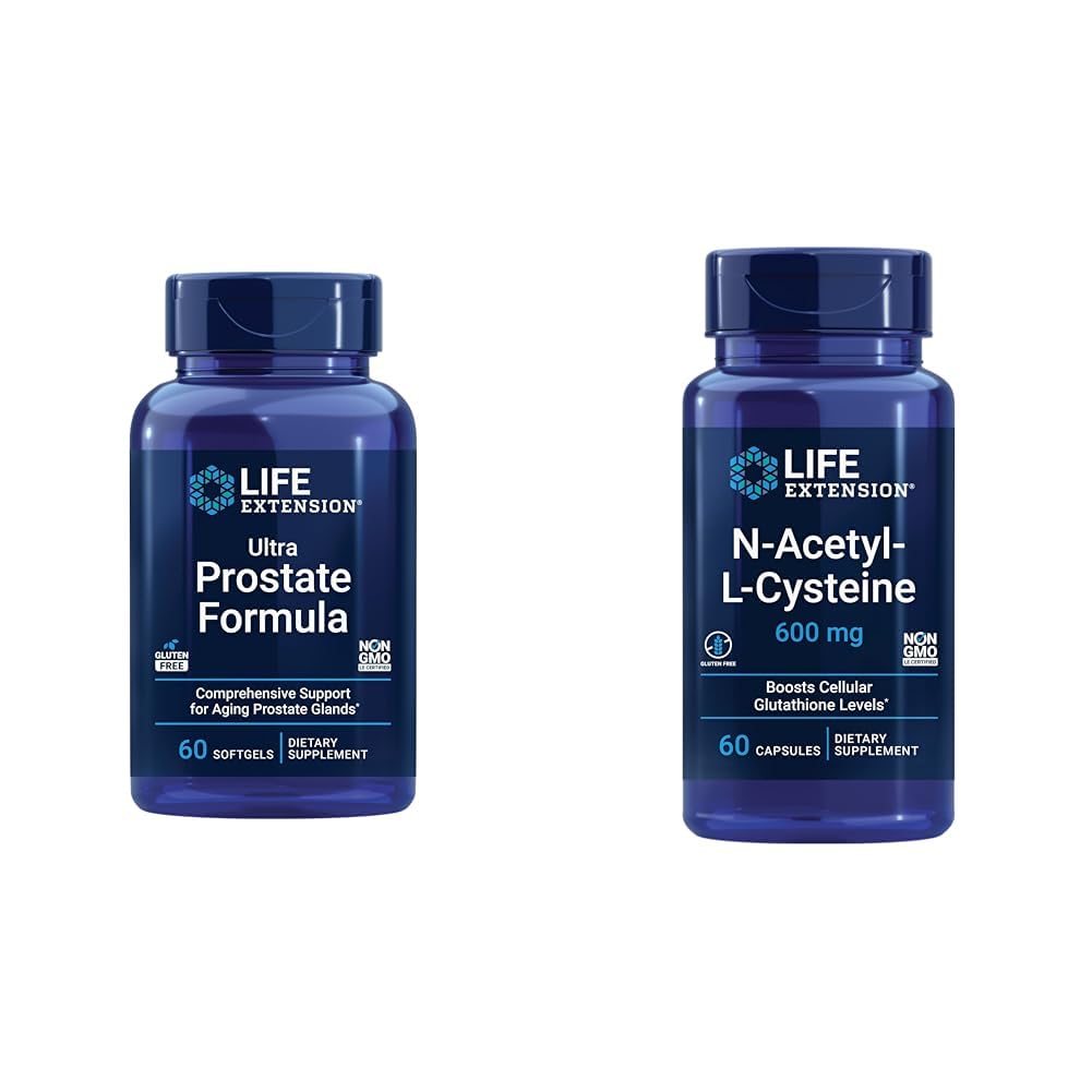 Life Extension Ultra Prostata Formula, Saw Palmetto za moške, pigeum, zbadanje koprive & N-acetil-L-Cysteine (NAC), Imuno, dihala, zdravje jeter, NAC 600 mg