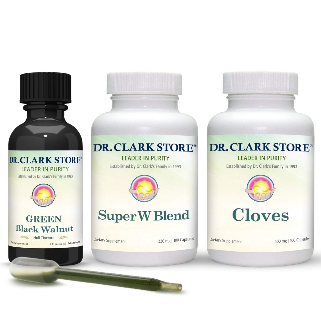 Dr Clark Store Intestine Podpora in čiščenje komplet - z izvirno zeleno Tinkture iz črnih Walnut Hulls, Wormwood, in Cloves-Pomoč ohraniti optimalno črevesno funkcijo