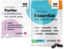 Dopolnilo za njen & Essential Vegan multivitaminski paket – 30-dnevni ženski wellness podpora z Omega 3, B12, D3, železa, Folate & More – energija, imuniteta in hormonsko ravnovesje