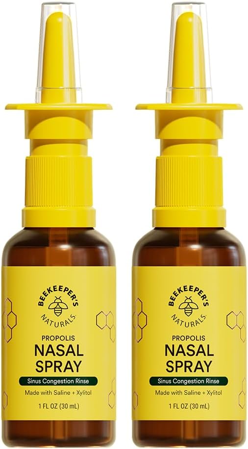 Čebelarjev naravni nosni pršilo za odrasle s Propolisom, Xylitol & Saline, Počisti nosni kongestion, Vlaga Sinus Canal, & Decongest Sinus Cavities, 1 fl oz(Pack z 2)