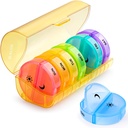 Sukuos velike tedenske tablete Organizator 2 krat na dan, Daily Pill Box 7 dan Enostaven za odpiranje z dvojno zaščito, AM PM tablete Primer za medicino/vitamin/ribje olje/dodatki (Yellow)