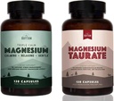 Naravni ritem dan & noč paket - Trojni mirni magnezij 150mg, 120 Kapsule + Magnezij Taurat 750mg (150mg elementarnega magnezija) 120 Kapsule