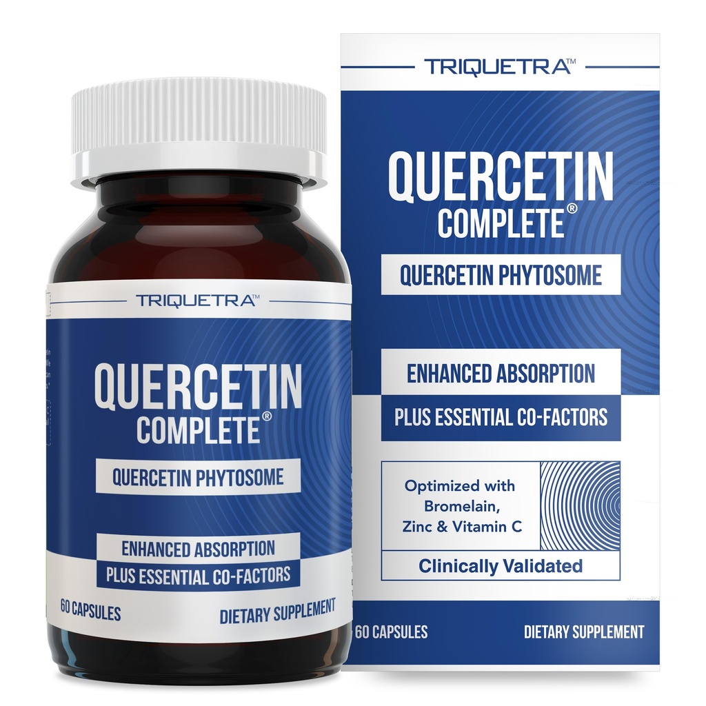 Quercetin Complete® Quercetin Phytosome z večjo absorpcijo 50X, klinično dokazano in patentirano Quercefit – najučinkovitejša oblika Quercetin – okrepljeno z bromelainom, cinkom in vitaminom C (60 kapsul)