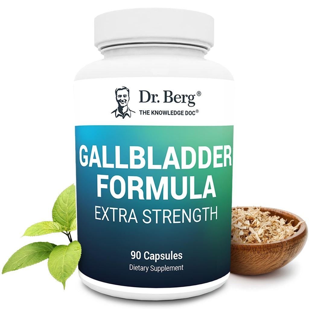 Dr. Berg Gallbladder Formula Dodatna moč - z Ox Bile Powder in konjugirana Bilna kislina - Prebavne encimi Privlačna mešanica - Polna 45-dnevna dobava - 90 Zelenjavnih kapsul