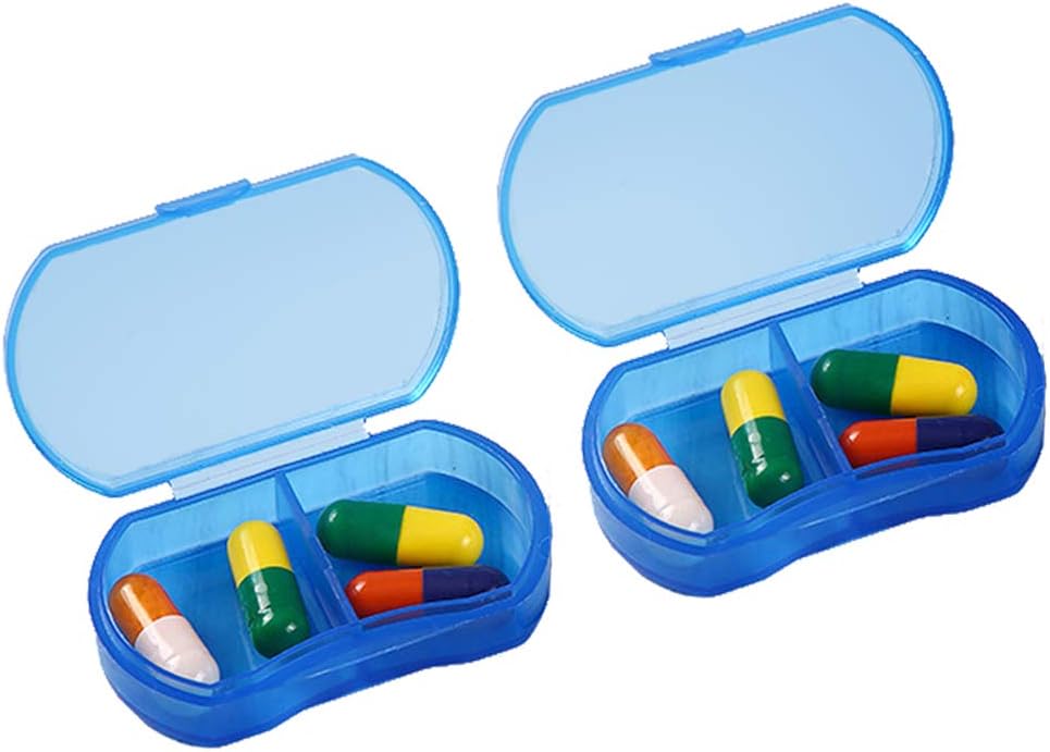 2PCS tablete Case Organizator Pocket Majhne tablete imetnik, Daily AM & PM vsebniki, Medicine imetnik, Idealno za zdravila, Vitamin, Dodatek, Kot nalašč za potovanje, Idealno za torbico