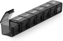 Sukuos Extra velike tedenske tablete Organizator, 7 Day Daily Pill Box Primer enostaven za odpiranje, Svilenzaslonski Tiskani Medicine Container s Clear Lid za vitamine, ribja olja ali dodatki