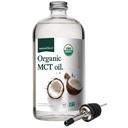 Natural Force Organic MCT Oil – Čista steklena steklenica – Izdelano iz 100% hladno stiskanega Deviškega kokosovega olja + Certified Keto, Paleo, Kosher, Vegan & Non-GMO – Lab Tested for Quality and Purity - 32 Ounce