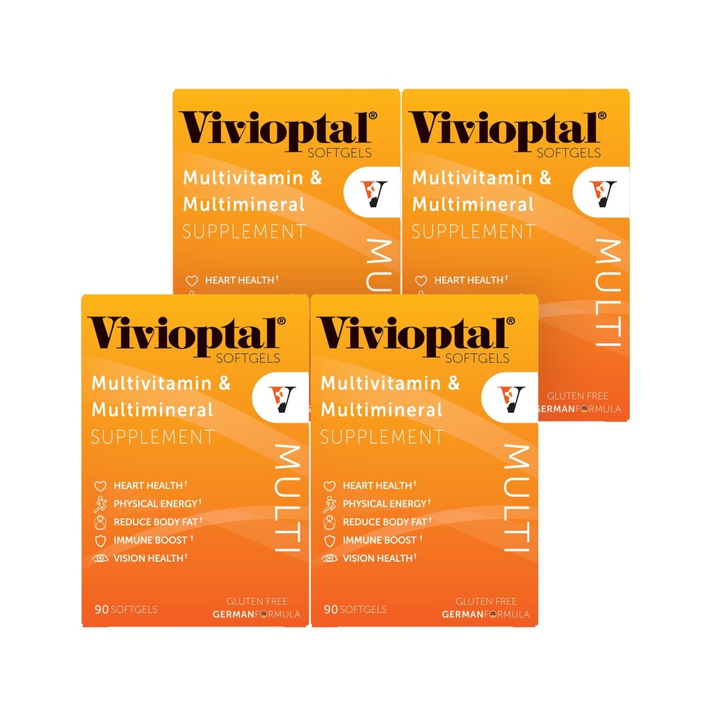 Vivioptal Multi, 90 Softgels (1 leto dobave), Multivitamin & Multimineral, Gluten Free, nemška Formula