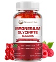 Magnezij Glycinate Gumies, Sugar Free Magnezij dodatek z Magnezij Glycinate 400mg, Magnezij L-treonate 200mg za mirno razpoloženje, mišice, kosti in spanje za odrasle, 60 Raspberry Gumies