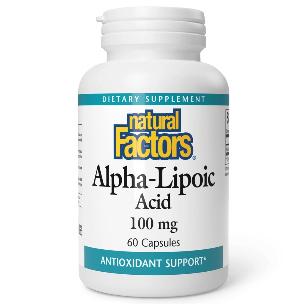 Naravni dejavniki Alfa-lipojska kislina 100 mg kapsule, 60-Count