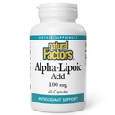 Naravni dejavniki Alfa-lipojska kislina 100 mg kapsule, 60-Count
