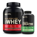 Optimum Nutrition 100% Gold Standard Whey Protein v prahu: dvojno bogata čokolada (5 pound) z mikroniziranim kreatin monohidrat v prahu, nearomatiziran (120 serving) - paket