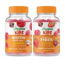 Lifeable Biotin Otroci + Prebiotic Fiber Otroci, Gummies Bundle - odličen okus, Vitamin dopolnilo, Gluten brezplačno, GSO brezplačno, Žvečljivi Gummy