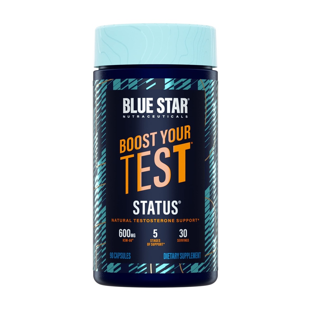 Stanje nutracevtike modre zvezde - testosteron Booster za moške - w/KSM 66 Ashwagandha - Poživite Stamino, rast mišic in energijo 