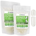 XPRS Nutra Vegan Velikost 000 Ločene kapsule- 500 Štetje Premium prazne kapice, ločene v vrečah - počistite prazne kapsule - 000 tablet za polnjenje DIY
