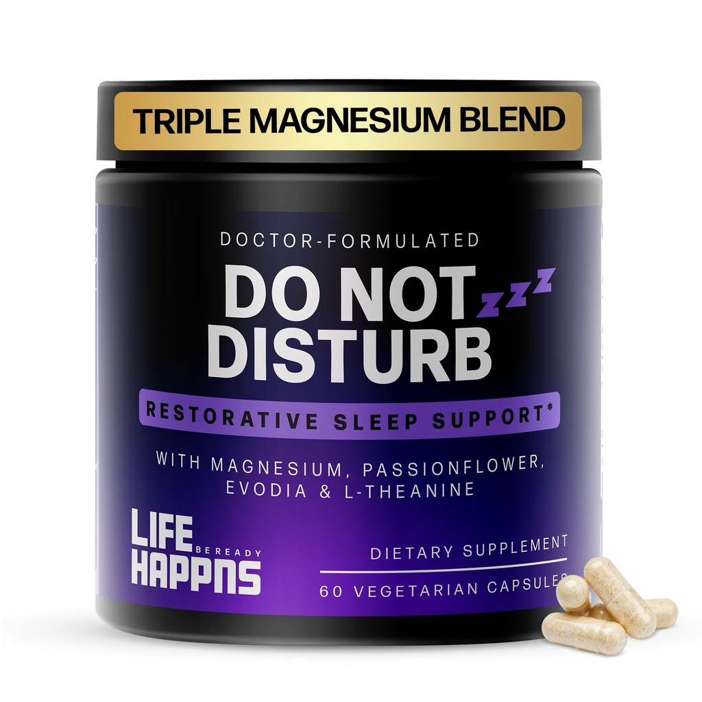 Življenje Kapljice ne motijo pomoč za spanje za odrasle Naravni dodatek z L-Theanine, Magnezij, Passion Flower & Evodia Sadje za restorativni spanec Melatonin-free, Non Habit-Forming, 60 kapsul